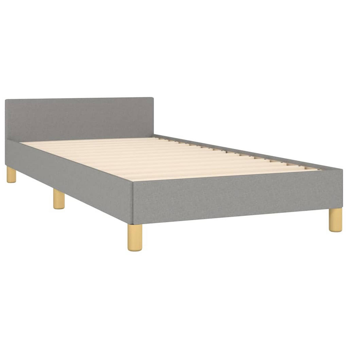 BETTGESTELL Ohne Matratze Hellgrau 90/200 Cm Stoff - Hellgrau, Textil (90/200cm) - vidaXL