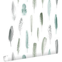 TAPETE Federn 53 cm x 10.05 m - Weiß, Papier (53/1000cm) - ESTAhome