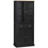 HIGHBOARD DE-11324 2 Glastüren Schwarz - Schwarz, Holzwerkstoff (40/182.5/76cm) - ComfortXL