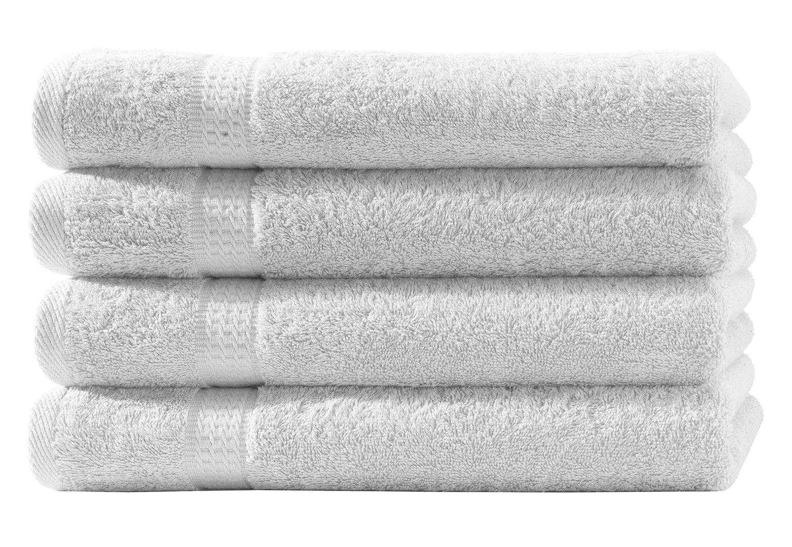 HANDTUCH 50x100 cm Frottier Handtücher im 4er Set aus 100% Baumwolle, Weiß 500g/m2 - Weiß, Textil (50/100cm) - Carpe Sonno