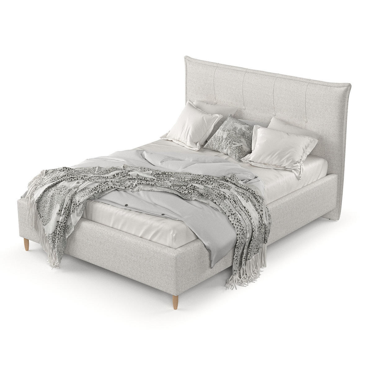 POLSTERBETT Plaza 180/200 cm Hellbeige im Riva Stoff - Beige/Naturfarben, Holz/Holzwerkstoff (180/200cm) - AltaBeds