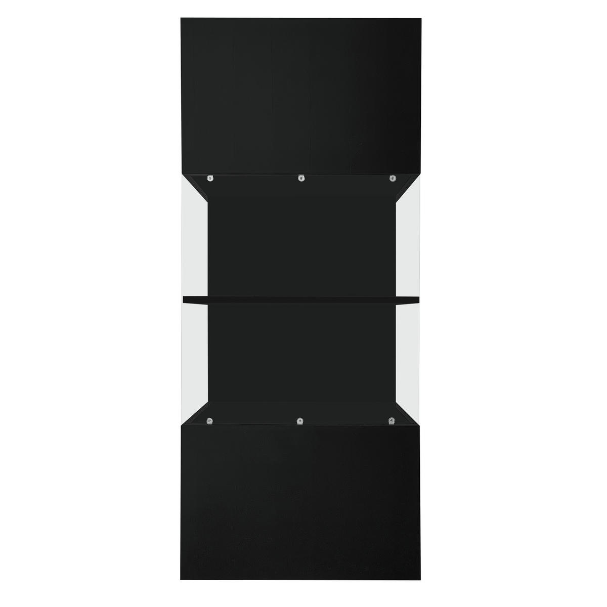 COUCHTISCH DE-066 LED Hochglanz Schwarz - Schwarz, Holzwerkstoff (50/120/39cm) - ComfortXL