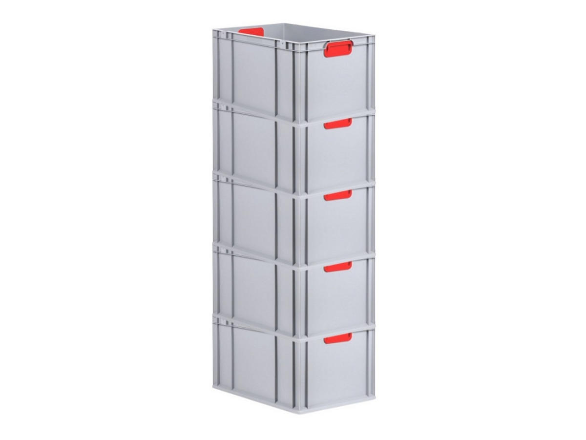 EUROBOX 5x Nextgen Color 32x40x60cm 65 Liter Griffe Rot Geschlossen - Rot, Kunststoff (40/32/60cm) - PROREGAL