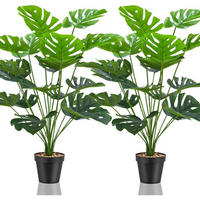 KUNSTPFLANZE Monstera 2-teiliges Set - Grün, Kunststoff (10cm)