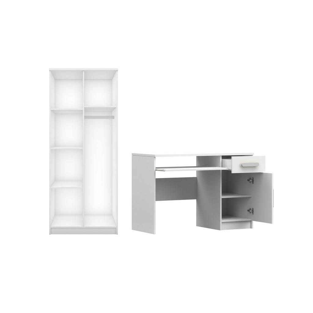 Thumbnail - Deine Möbel 24 Kinderzimmer-Set, Weiß, Sonoma Eiche, Holzwerkstoff, 190x192x50 cm, Kinder- & Jugendzimmer, Jugendmöbel, ...