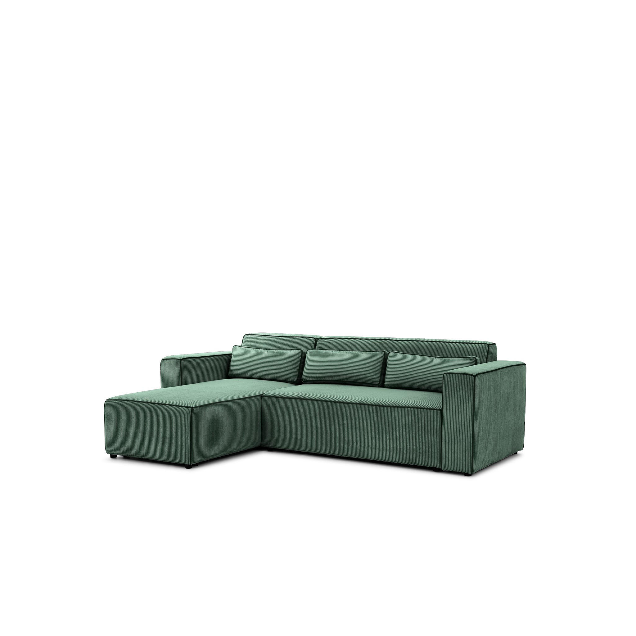 ECKSOFA Schlafsofa Waldo In Poso - Grün, Holzwerkstoff/Textil (260/173cm) - Fun Möbel