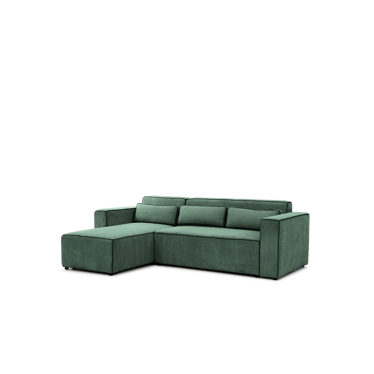 ECKSOFA Schlafsofa Waldo In Poso - Grün, Holzwerkstoff/Textil (260/173cm) - Fun Möbel