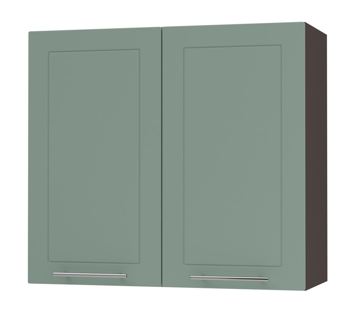 KÜCHENHÄNGESCHRANK Kvantum W3/80 Mint Matt / Lava Matt 80 / 32,5 / 72cm - Dunkelgrau/Mintgrün, Holz/Holzwerkstoff (80/72/32.5cm) - Feldmann-Wohnen