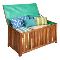 FÖRVARINGSLÅDA Natur akaciaträ lock - Ljusbrun, Trä/Plast (90/60/50cm) - Relaxdays
