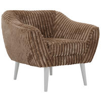 SESSEL PIRS - Braun Cord - Weiße Beine - Braun/Weiß, Holzwerkstoff/Textil (80/75/74cm) - MKS