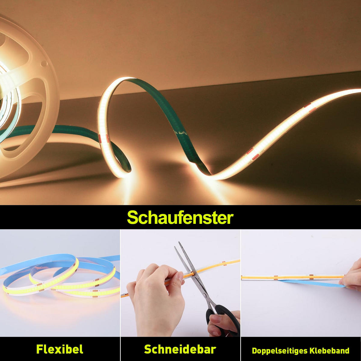 LED Streifen SL1011 COB 5 M 2er-Set - Grau, Kunststoff (500/2/1cm) - LOVHAUS