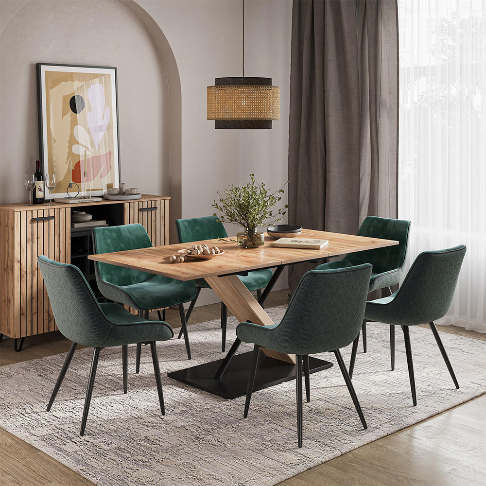 ESSZIMMERSTUHL Eleganza Grün 6er Set - Dunkelgrün, Metall (53.5/85/59cm) - Vicco