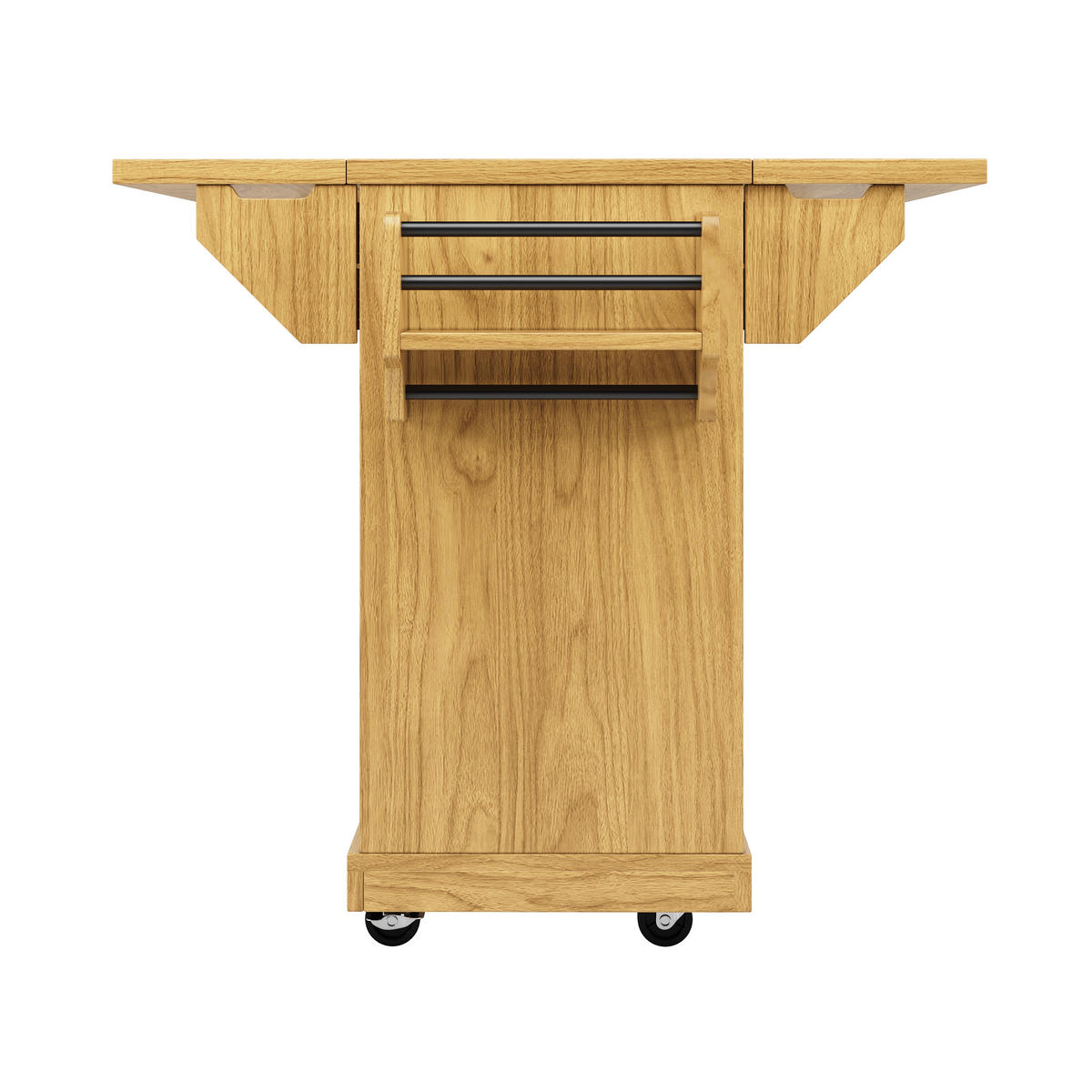 KÜCHENINSEL DE-41170 142,5/40-80/95 cm mit ausklappbaren Tischverlängerungen Naturbraun - Naturfarben, Holzwerkstoff (142.5/95/80cm) - ComfortXL