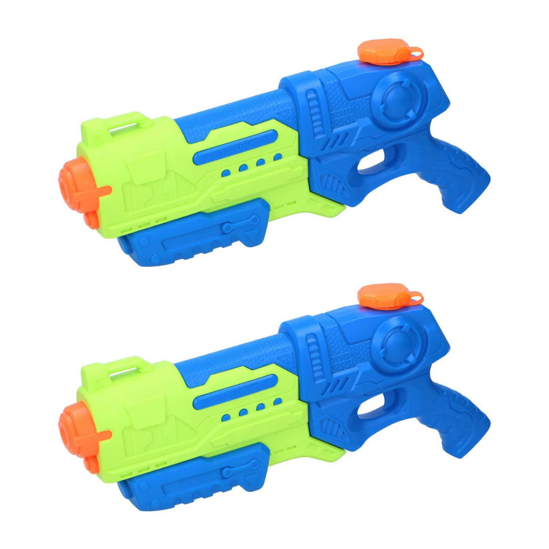 WASSERPISTOLE 2er Set 39 cm Blau Grün, Wasserblaster, Wasserspielzeug, Poolspielzeug, Strandspielzeug, Gartenspielzeug, Sommer Spielzeug, Outdoor - Blau/Orange, Kunststoff (45/20/12cm) - Sena