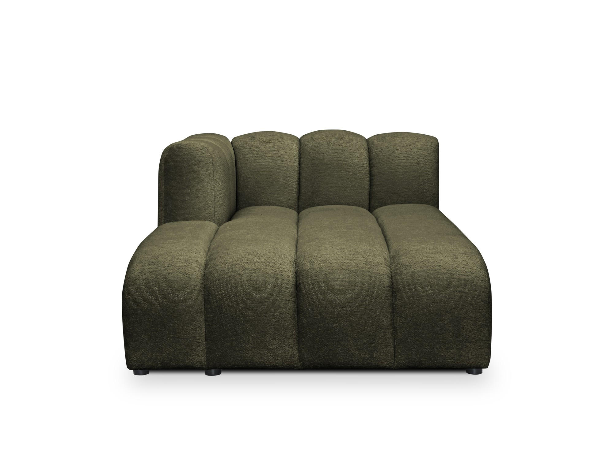 SOFAELEMENT Links Chenille Stoff Grün - Schwarz/Olivgrün, Holzwerkstoff/Kunststoff (179/70/113cm) - Makamii