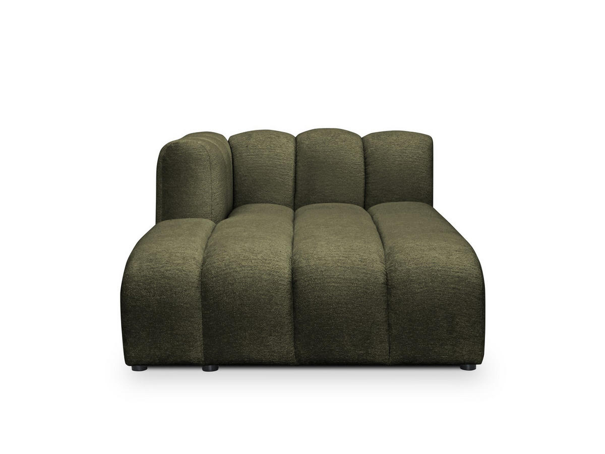SOFAELEMENT Links Chenille Stoff Grün - Schwarz/Olivgrün, Holzwerkstoff/Kunststoff (179/70/113cm) - Makamii