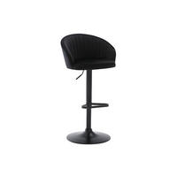 BARHOCKER - 54 cm x 52 cm - Stoff, Samt - Schwarz DORALIZ - Schwarz, Textil (54/105/52cm) - Vente-Unique