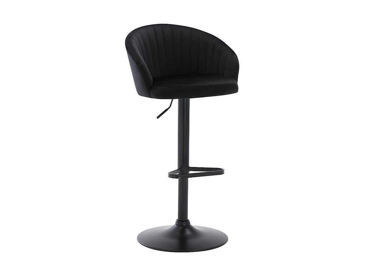 BARHOCKER 2er-Set - Samt & Metall - Schwarz - DORALIZ - Schwarz, Textil (54/105/52cm) - Vente-Unique