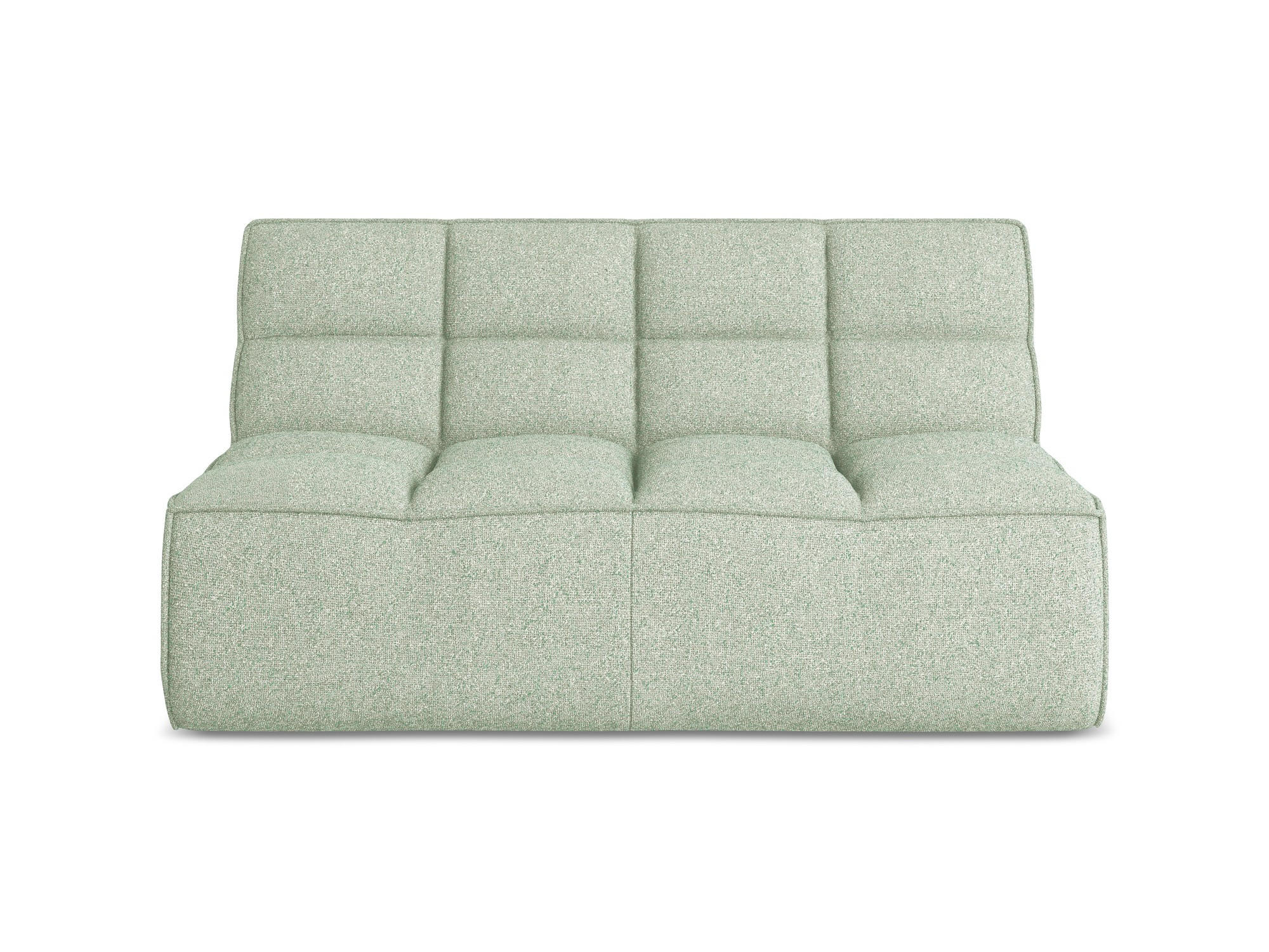 2-SITZER-SOFA Strukturstoff Stoff Grün - Schwarz/Hellgrün, Kunststoff/Textil (160/75/93cm) - Makamii