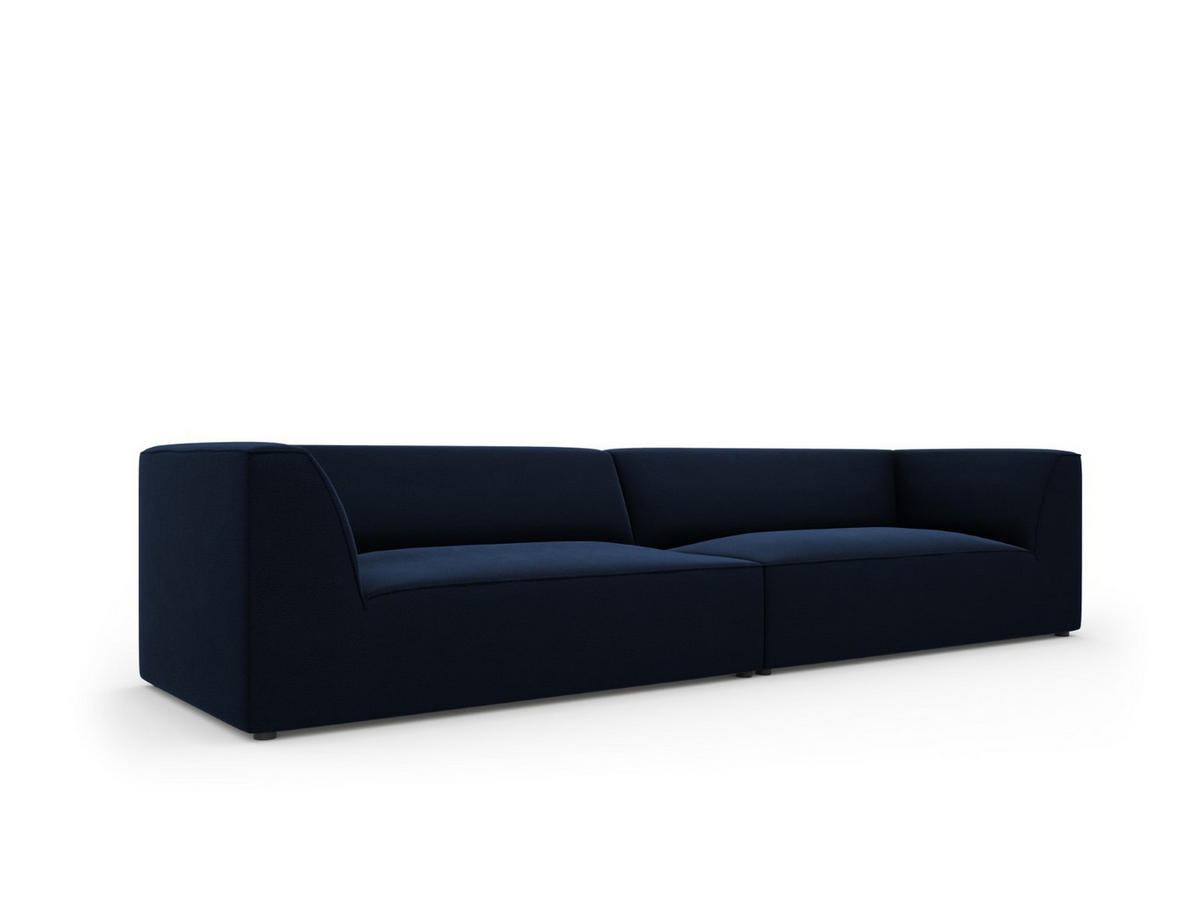SOFA Ruby aus Samt königsblau 4 Sitzplätze - Blau, Textil (93/69/302cm) - Micadoni