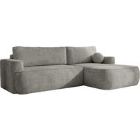 ECKSOFA Marion mit Schlaffunktion & Bettkasten in Chenille Grau, Rechts 267/154/83 cm - Schwarz/Grau, Kunststoff/Textil (267/154cm) - WFL GROUP