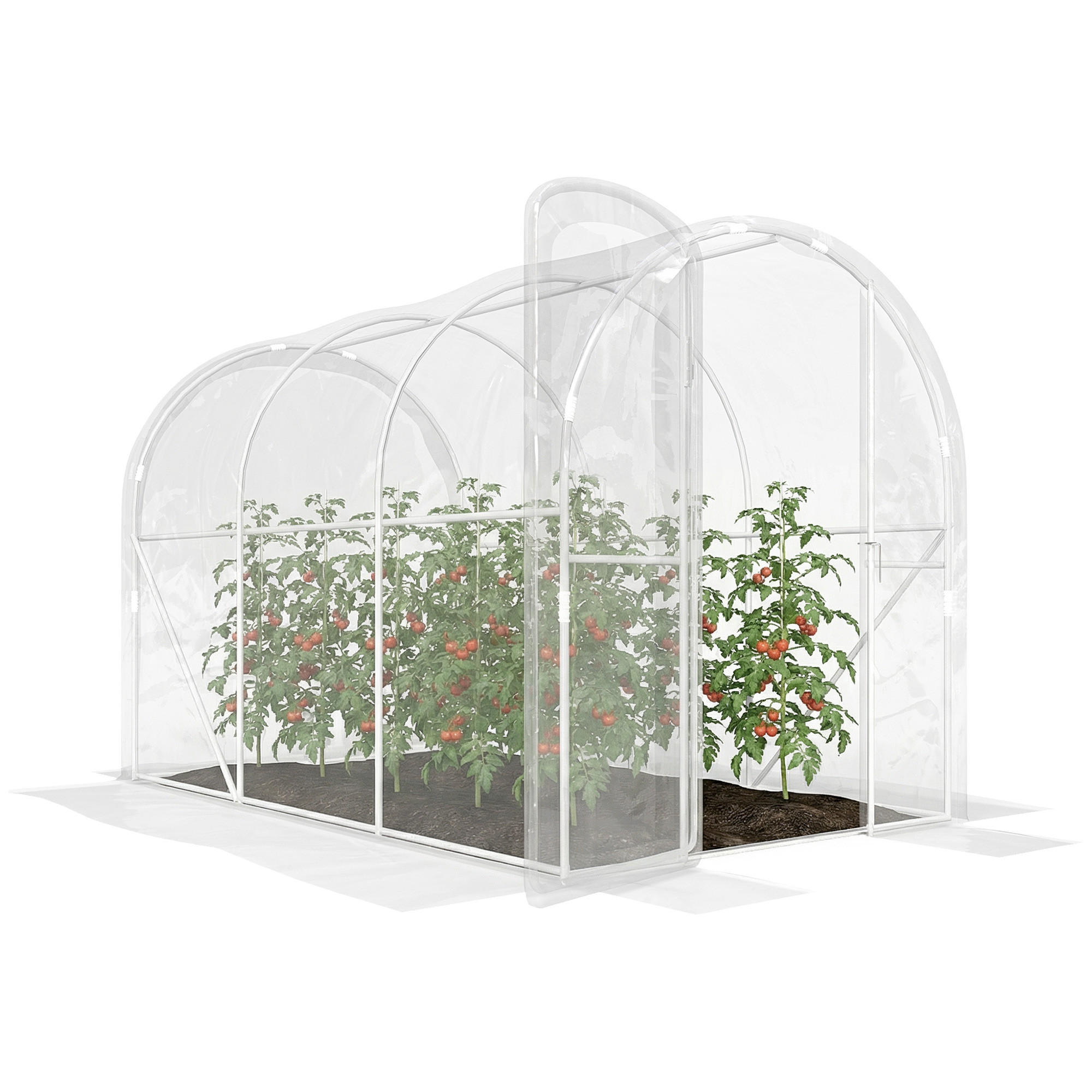 GEWÄCHSHAUS DE-12064 6 m² mit Scharniertür Grün - Transparent, Kunststoff (200/195/300cm) - ComfortXL