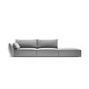 RECHTES-SOFA Kaelle aus Samt grau 4 Sitzplätze - Grau, Textil (110/85/264cm) - Micadoni