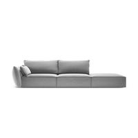 RECHTES-SOFA Kaelle aus Samt grau 4 Sitzplätze - Grau, Textil (110/85/264cm) - Micadoni