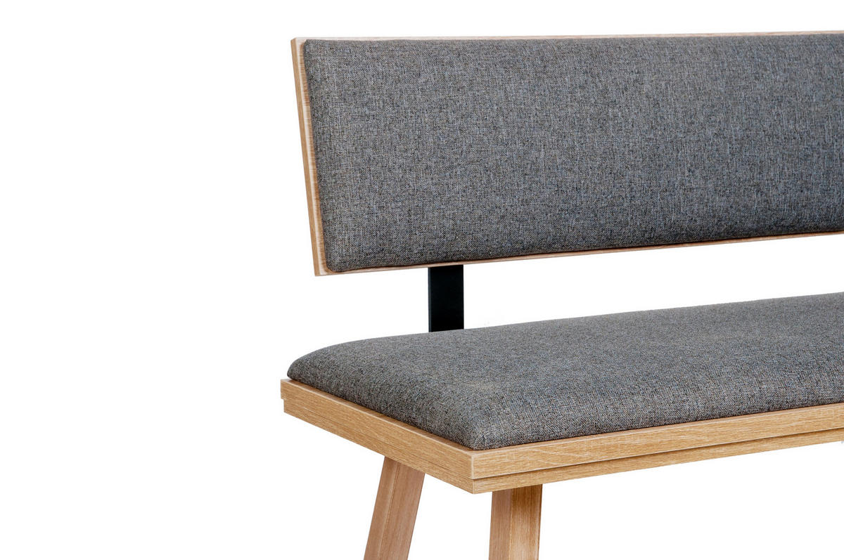 SITZBANK Die Zeitlose - Eichefarben/Grau, Holz/Textil (48/89/125cm) - Kundler Home