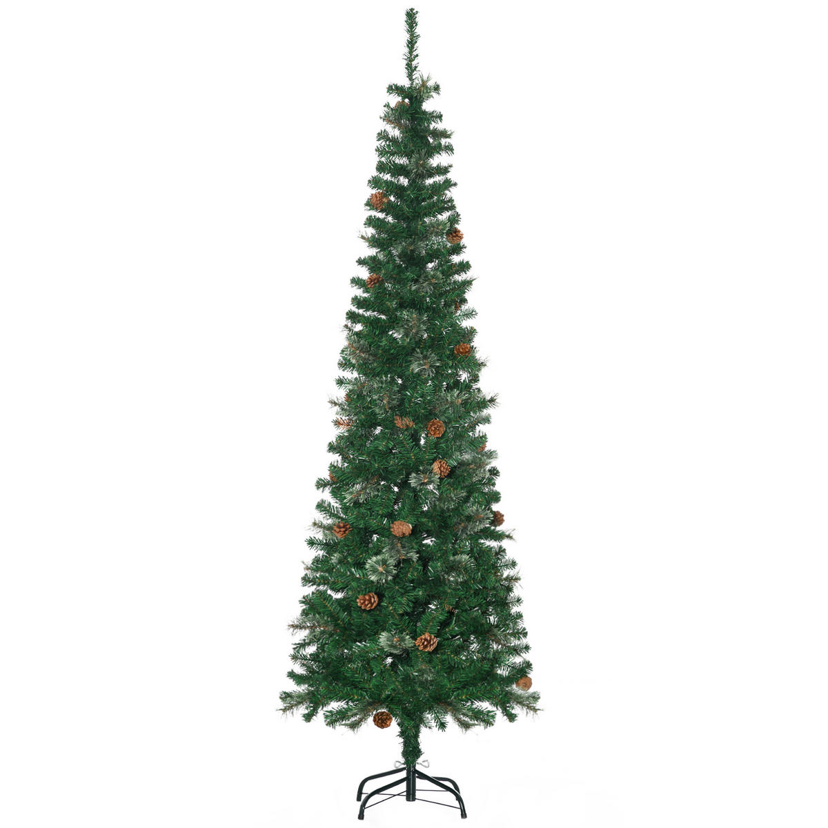 WEIHNACHTSBAUM DE-41520 Tannenzapfen-Baum 195 cm Grün - Grün, Kunststoff (195cm) - ComfortXL