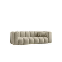 SOFA 3-Sitzer Modulares, Velvet-Stoff Riviera, Beige, GRAND - Beige, Holz (230/70/89cm) - Kaiser Möbel