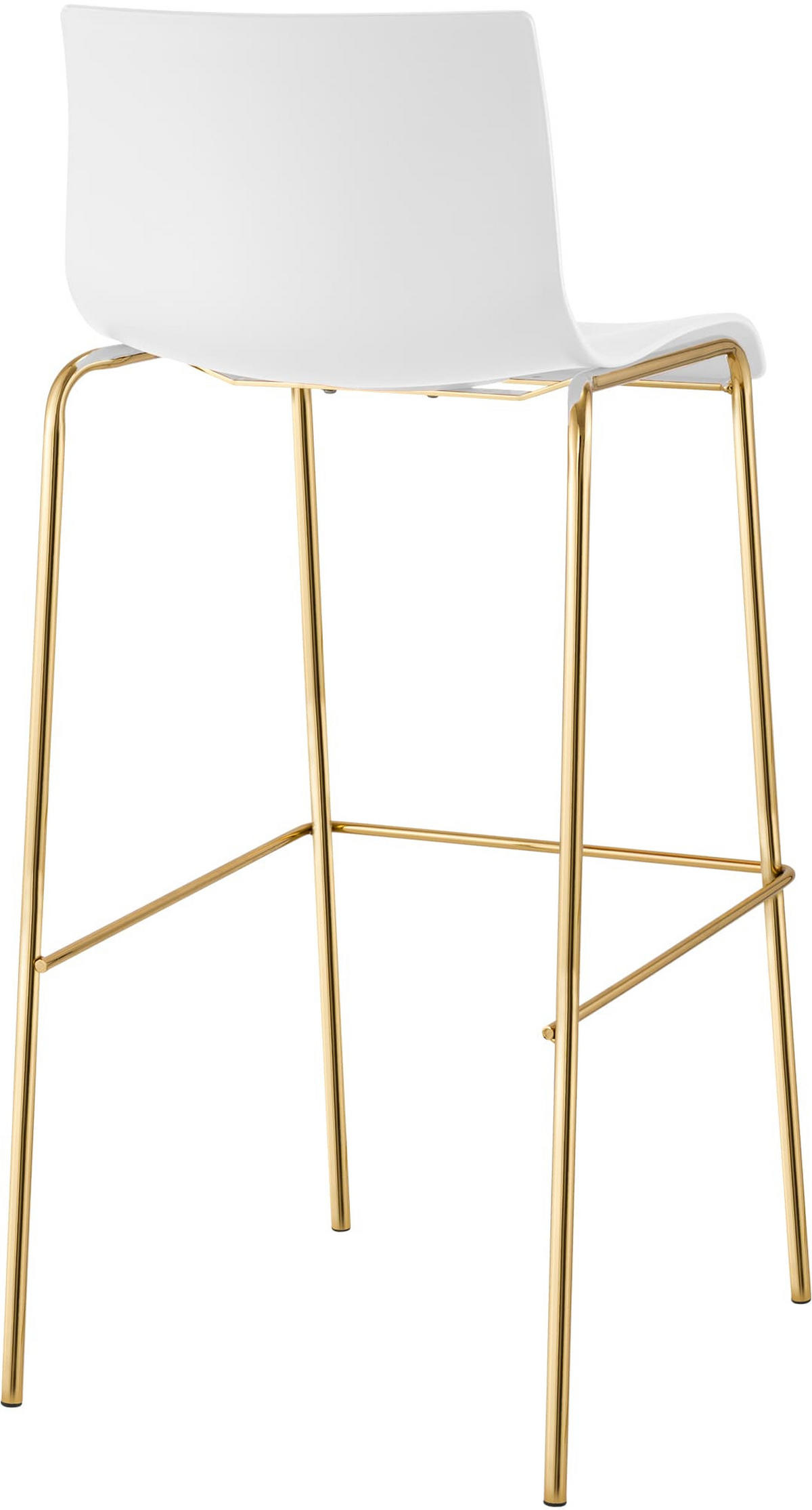 BARHOCKER Kunststoff Weiß - Goldfarben/Weiß, Kunststoff/Metall (43/100/48cm) - CLP