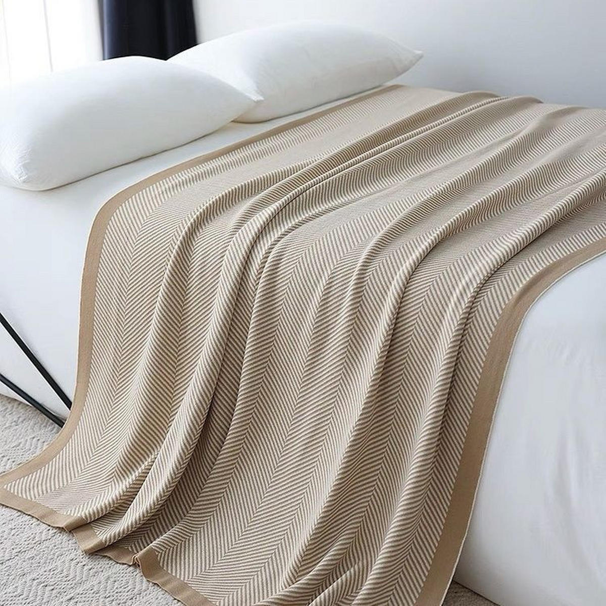 DECKE – 170 x 130 cm – Beige - Beige, Textil (170/130cm)