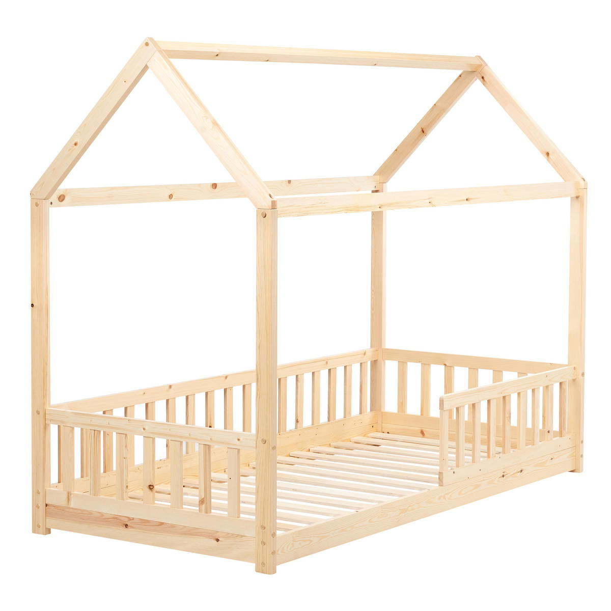 KINDERBETT 90x200 cm Heller Holzfarbton Cossaye - Hellbraun, Holz (90/200cm) - Beliani