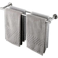 HANDTUCHHALTER Doppelt Edelstahl Poliert 60 cm - Grau, Metall (14/59.7/5.1cm)