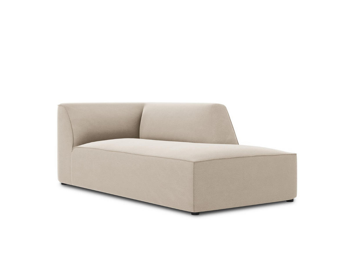 CHAISELONGUE rechts Ruby aus Samt beige - Beige, Textil (93/69/180cm) - Micadoni