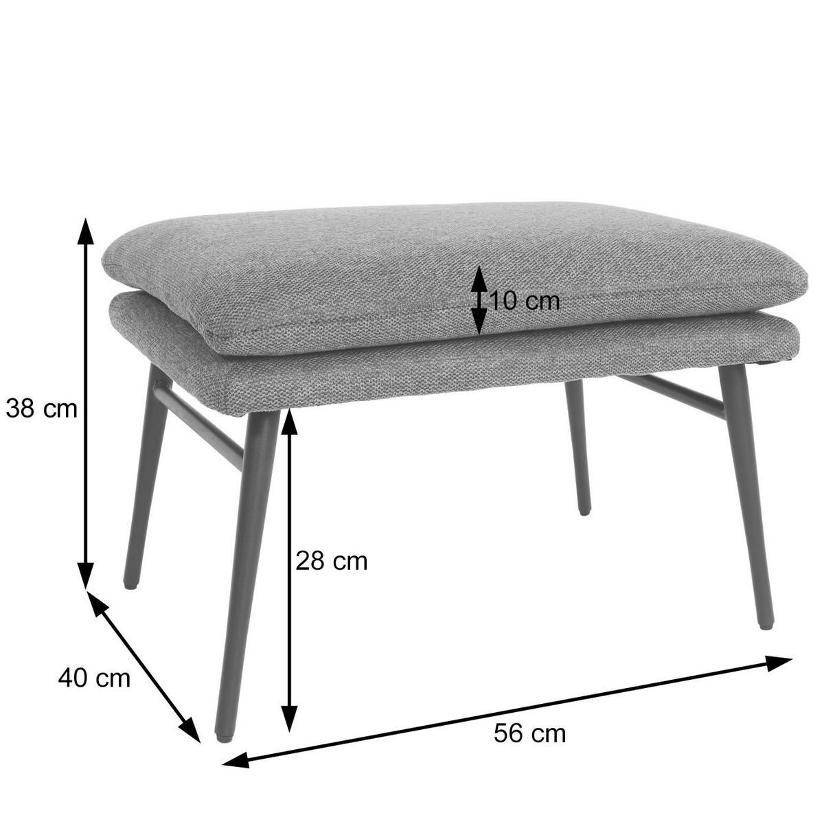 HOCKER Blau - Blau, Textil (56/38/40cm) - MCW