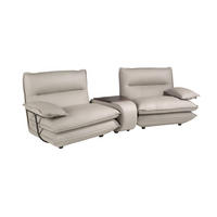 SOFA 2-Sitzer aus taupegrauem Leder 282/93/93 cm - Taupe/Greige, Leder/Metall (282/93/93cm) - ANGEL CERDA