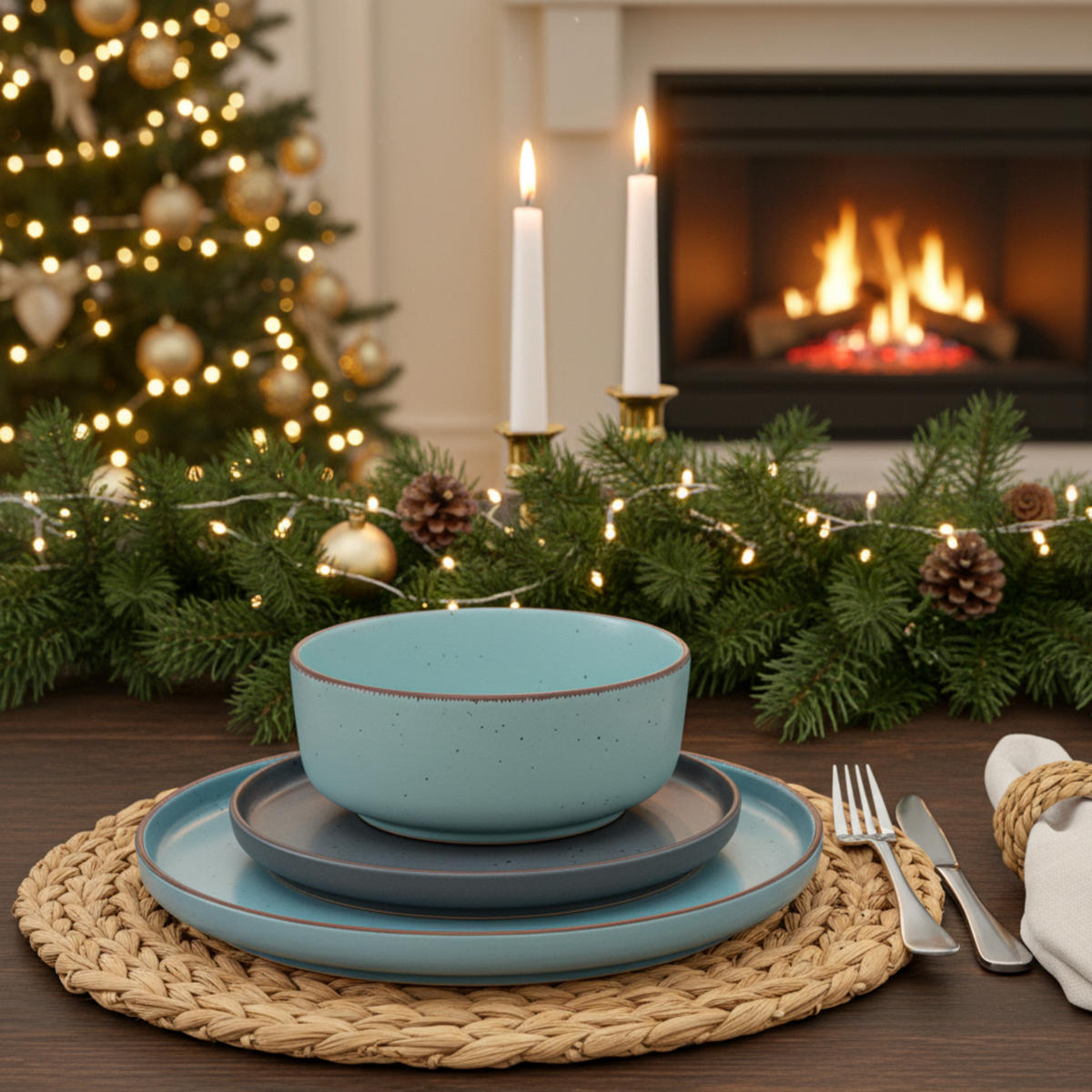 TAFELSERVICE BOMBAY SKY SHADES - 12 tlg aus Steingut - Multicolor, Stein (27/9.5/27cm) - Sänger