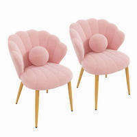 STUHL-SET 2 Stück Muschel-Design, DE-42124, Rosa - Pink, Holzwerkstoff (62.5/83/60cm) - ComfortXL