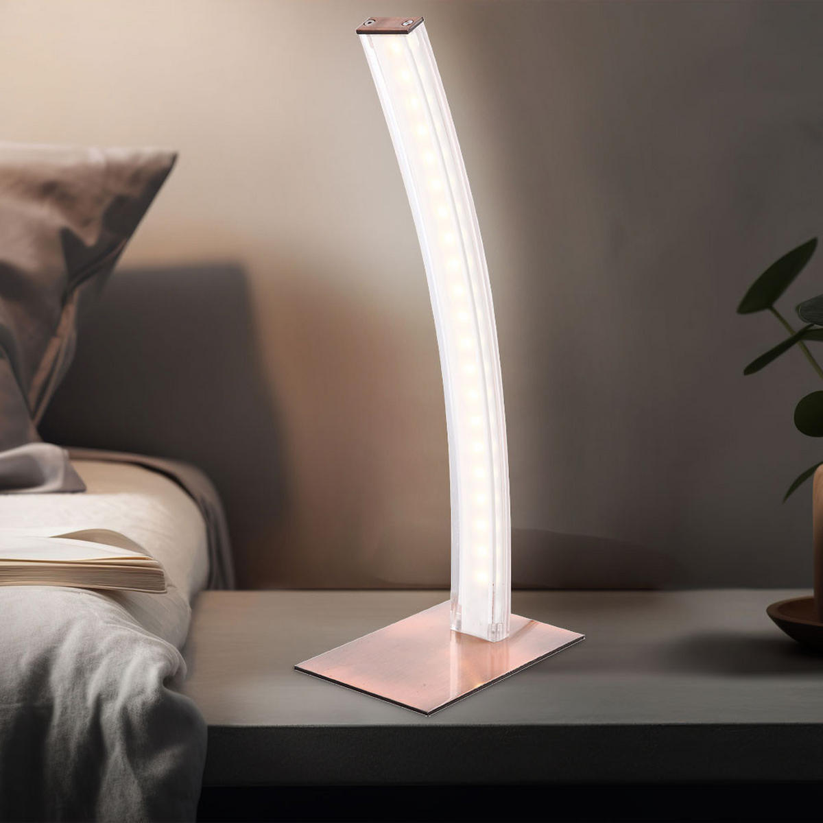 LED TISCHLEUCHTE Ace Kupfer satiniert - Kupferfarben, Metall (15/10/37cm) - Globo Lighting