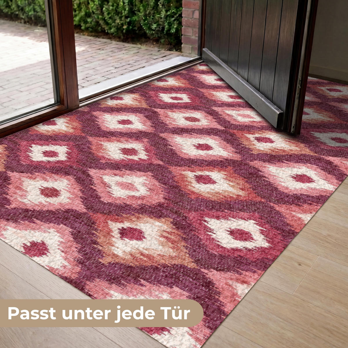 ROHOŽKA Diamantové tvary - Ružová - Vzor - Textúra 150x90 cm - bobuľová, plast (150/90cm) - MuchoWow