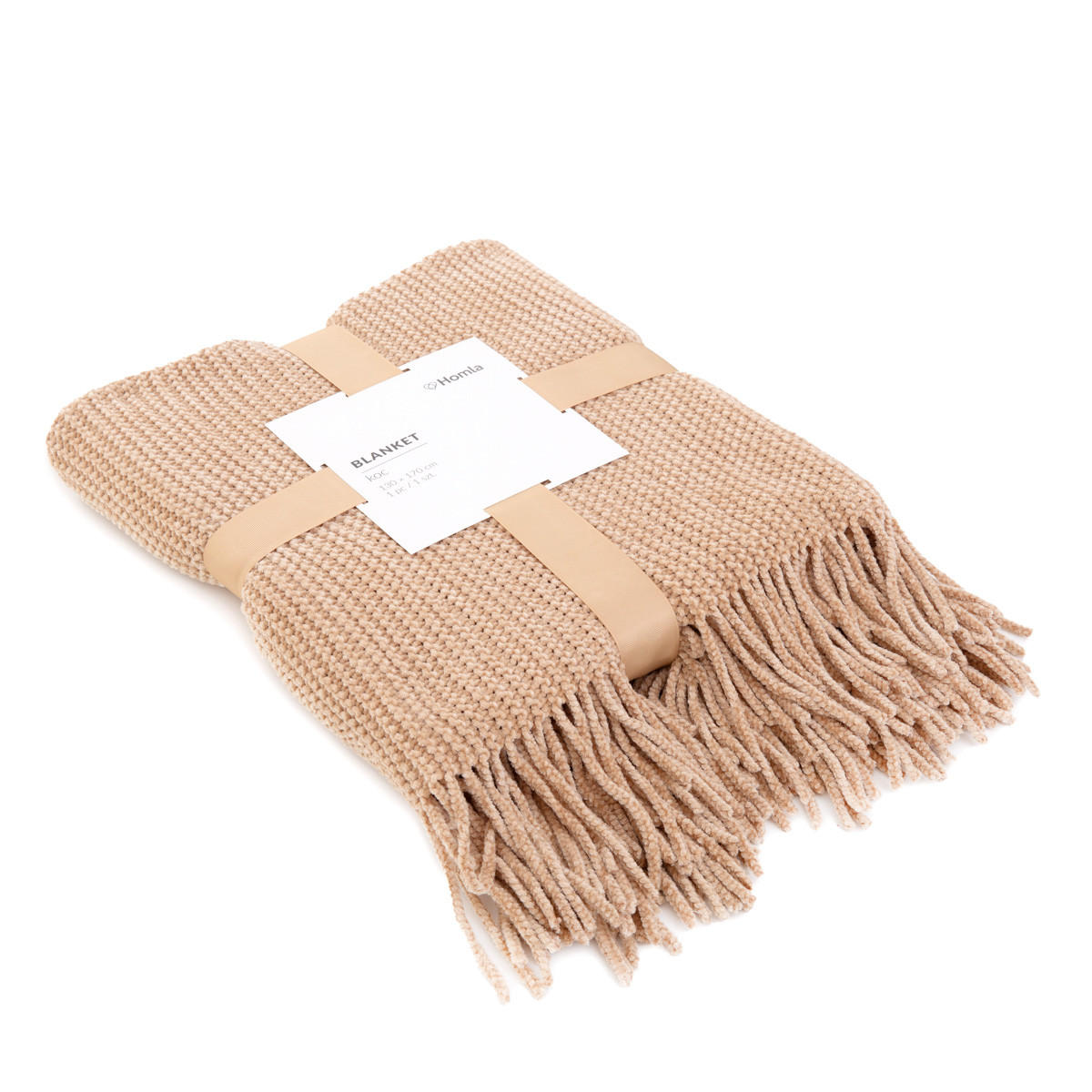DECKE Chenille beige 130/170 cm - Beige, Textil (130/170cm) - Homla