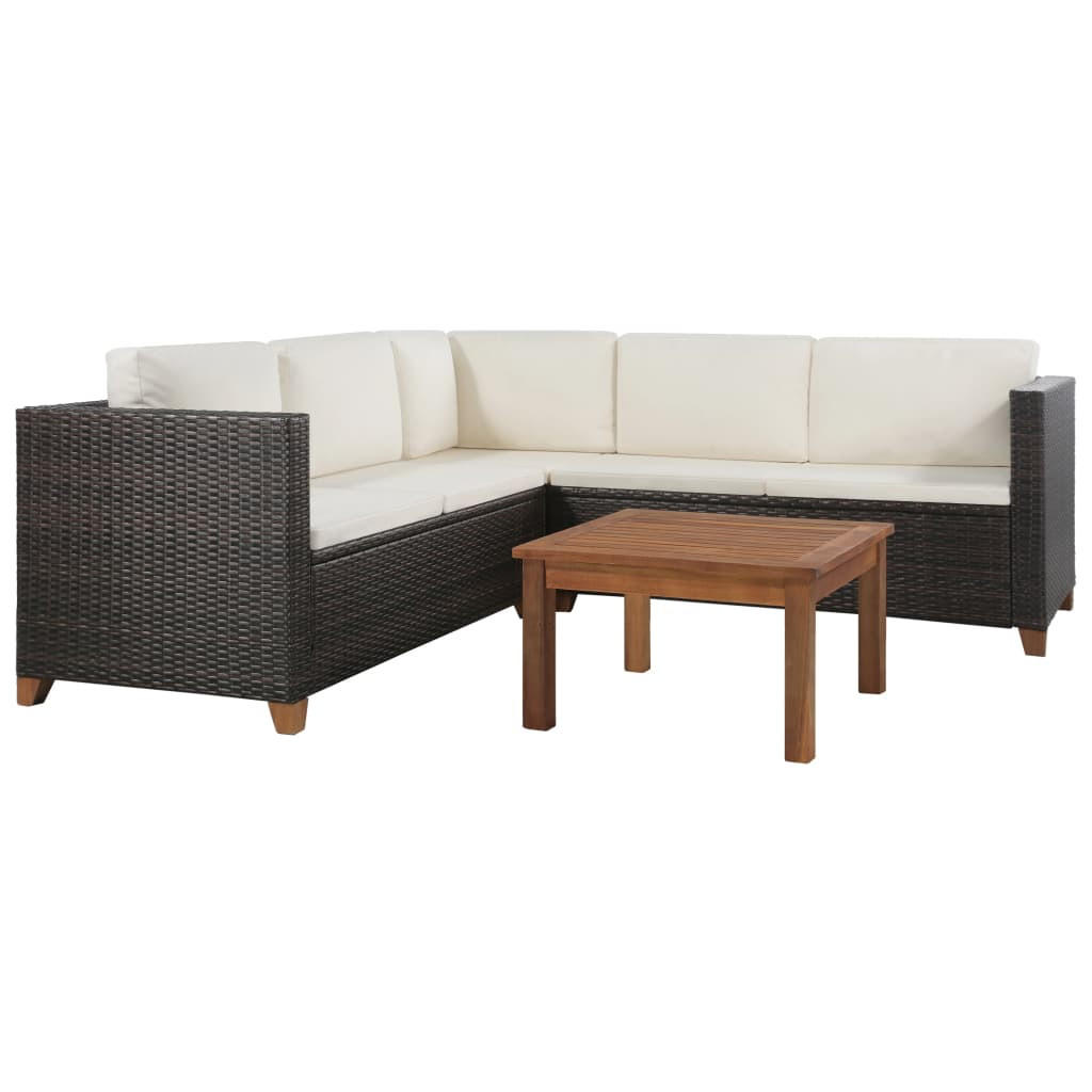 vidaXL Garten-Lounge-Set Braun