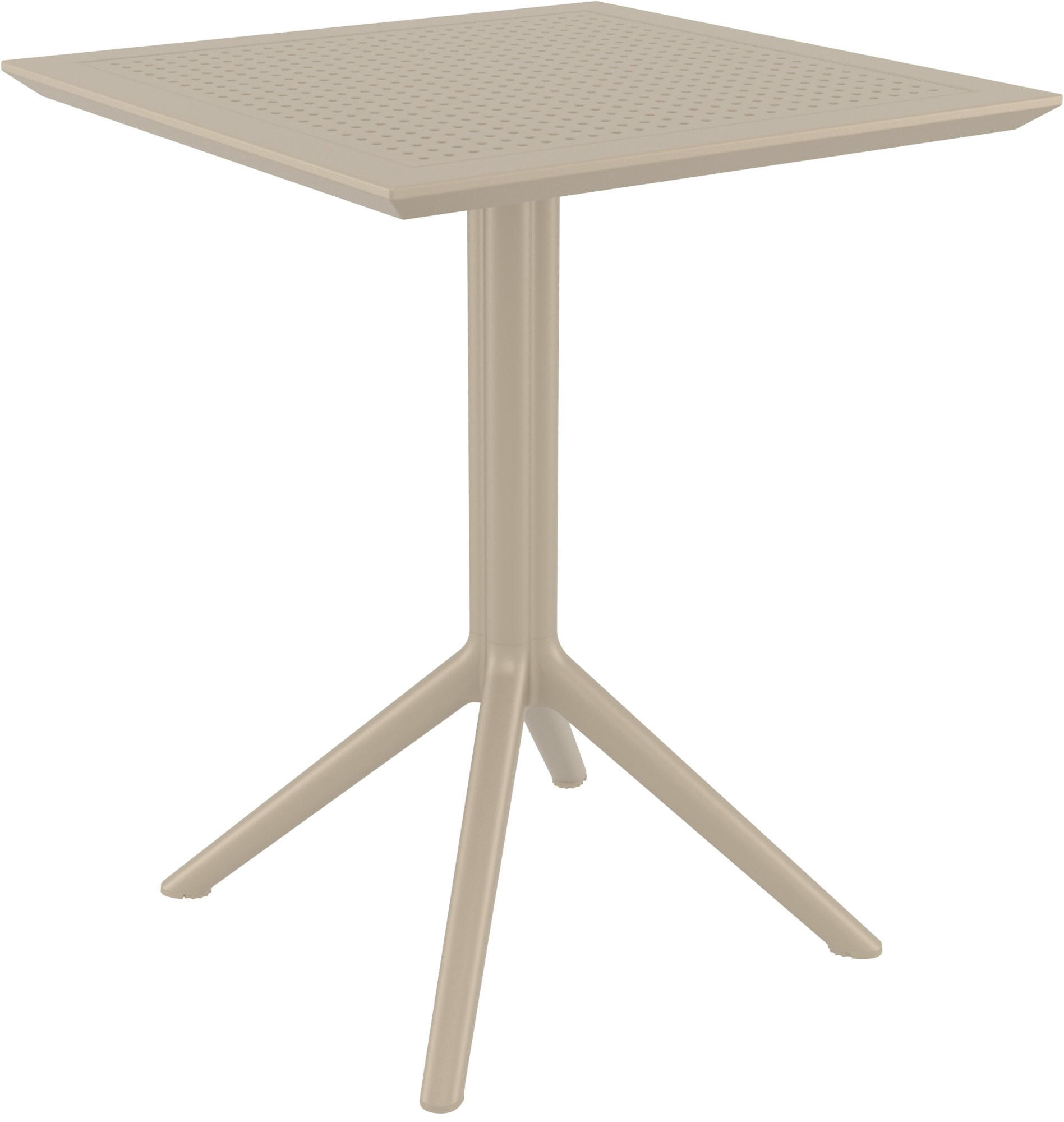 GARTENTISCH eckig 60/60/74 cm Kunststoff taupe - Taupe, Kunststoff (60/60/74cm) - CLP