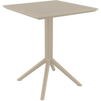 GARTENTISCH eckig 60/60/74 cm Kunststoff taupe - Taupe, Kunststoff (60/60/74cm) - CLP