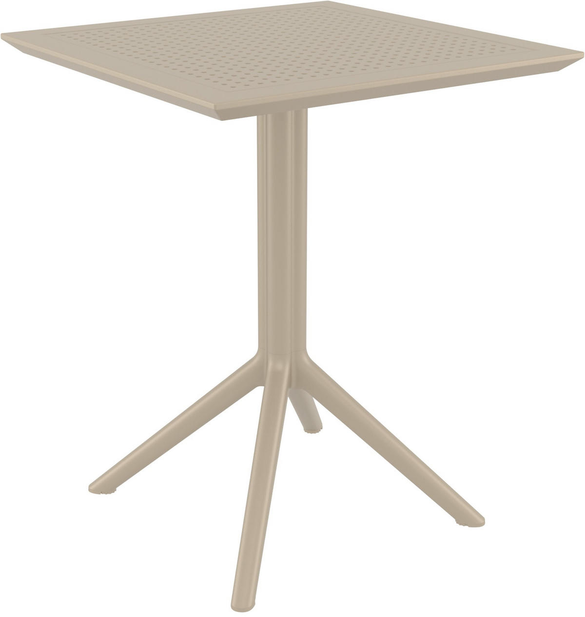 GARTENTISCH eckig 60/60/74 cm Kunststoff taupe - Taupe, Kunststoff (60/60/74cm) - CLP