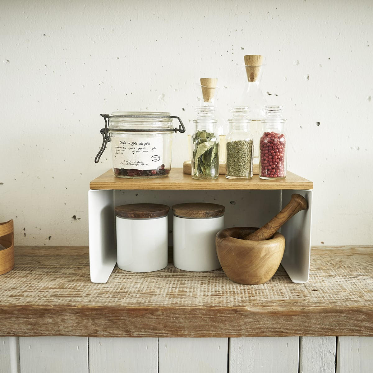 AUFBEWAHRUNGSREGAL Stapelbar - 30,5/22/14,5 cm - Weiß, Metall (22/14.5/30.5cm) - Yamazaki