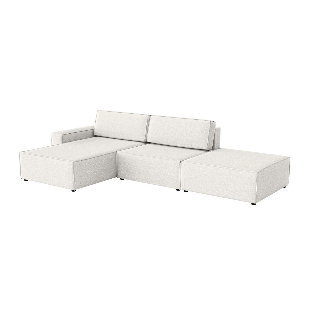 ECKSOFA Lummo Re mit Schlaffunktion, Cremeweiß - Weiß, Textil (323/185cm) - Fedve