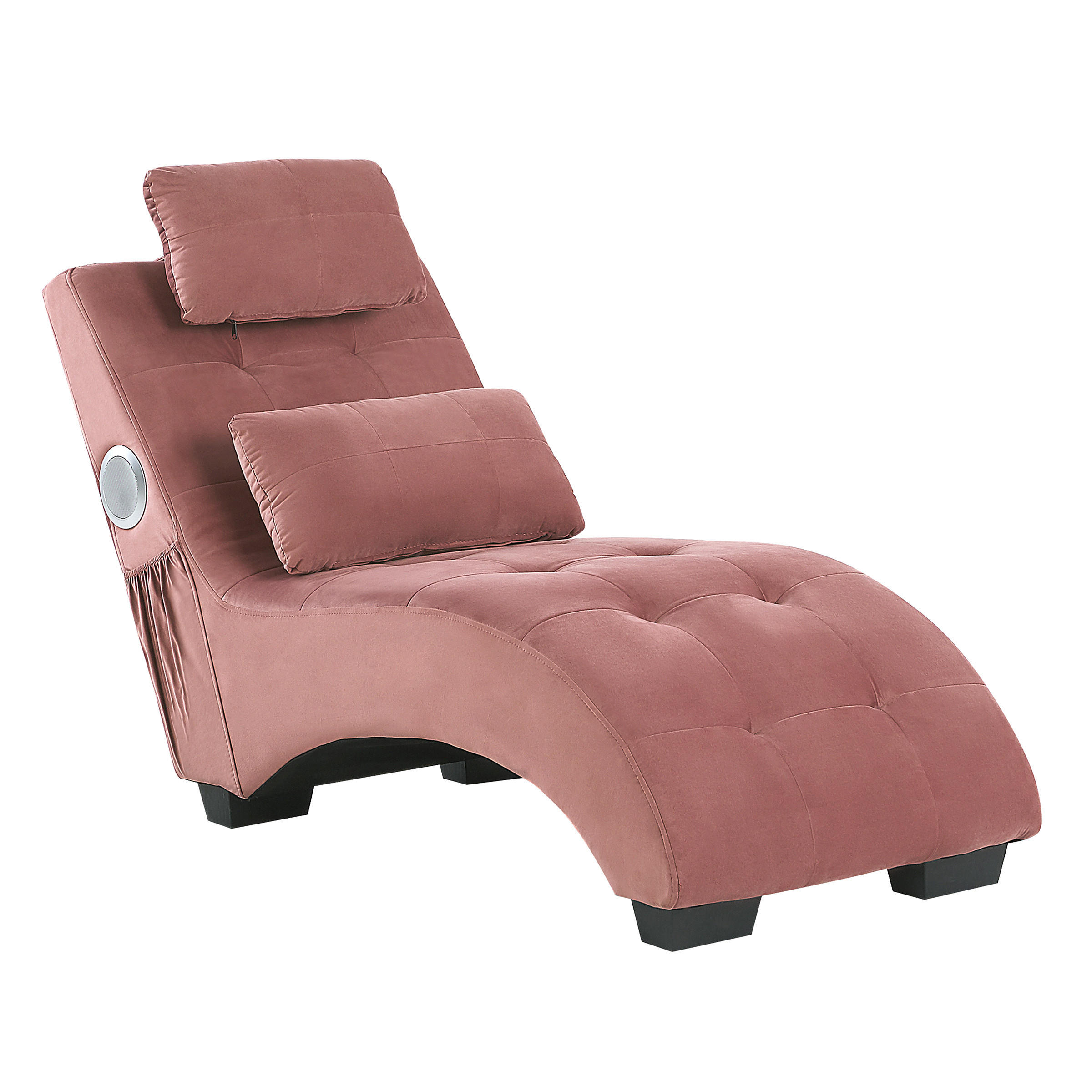 ČALOUNĚNÉ LEHÁTKO CHAISE LONGUE Sametová látka Růžové Simorre - růžová, textil (157/82/66cm) - Beliani
